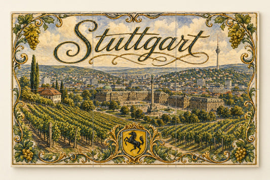 Stuttgart, Germany, Art Mural of Landscape u — Landmark Mural · Ceramic Tile Mural