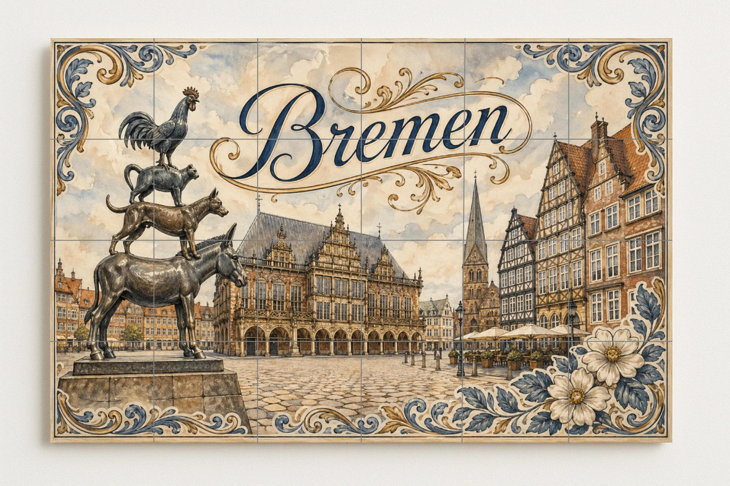 Bremen, Germany, Art Mural with Landscape urb · Ceramic Wall Mural — Landmark Mural
