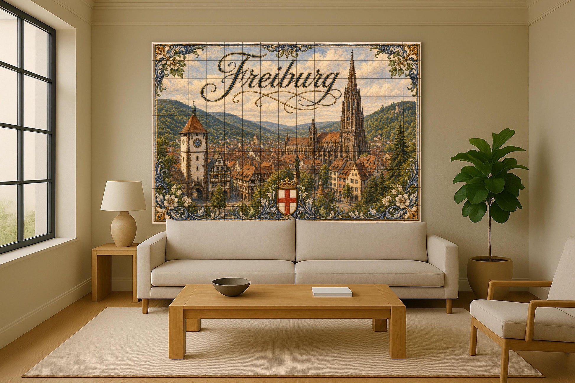 Friburgo, Allemagne, Art Mural de Paysage ur — Fresque Murale en Carreaux de Céramique · Décor Mural Voyage