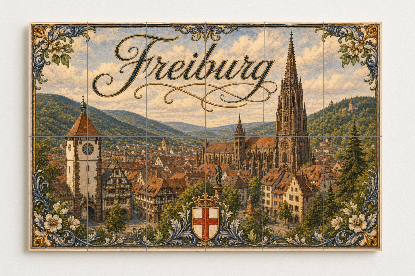 Friburgo, Allemagne, Art Mural de Paysage ur — Fresque Murale en Carreaux de Céramique · Décor Mural Voyage