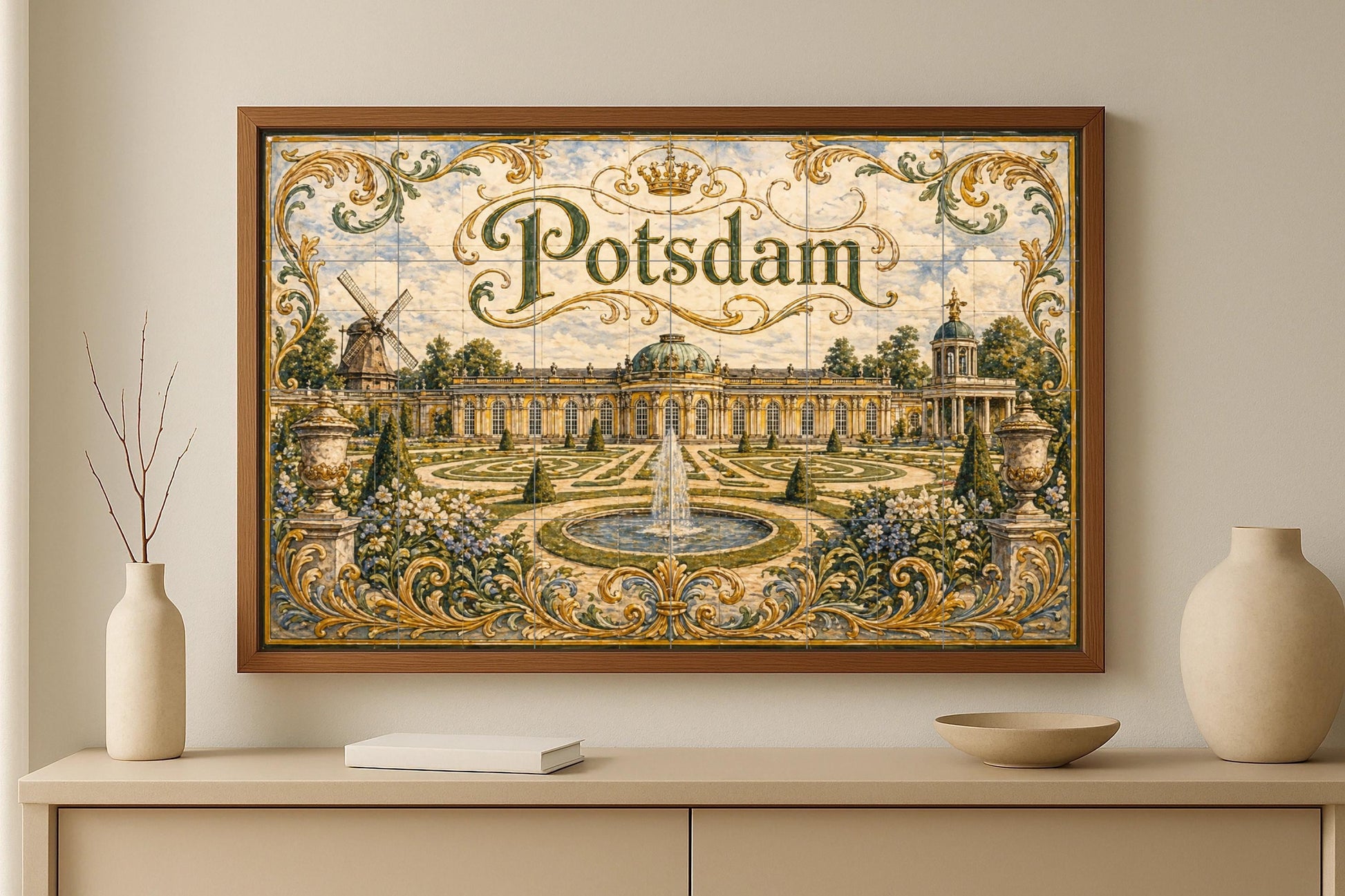 Du Palais de Potsdam, Art Mural pour le Jard — Paysage Botanique, Art Mural en Céramique