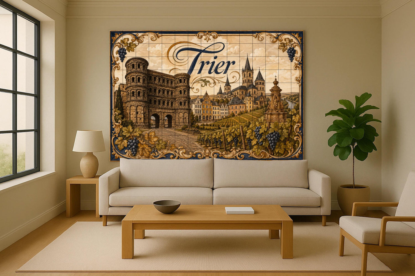 Mural de azulejos de cerámica de Trier, Alemania, arte mural de…