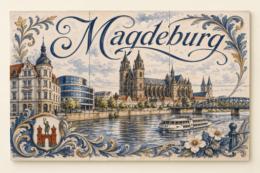 Magdeburgo, Art Mural of Landscape — Decorative Pattern Mural · Tile Wall Art