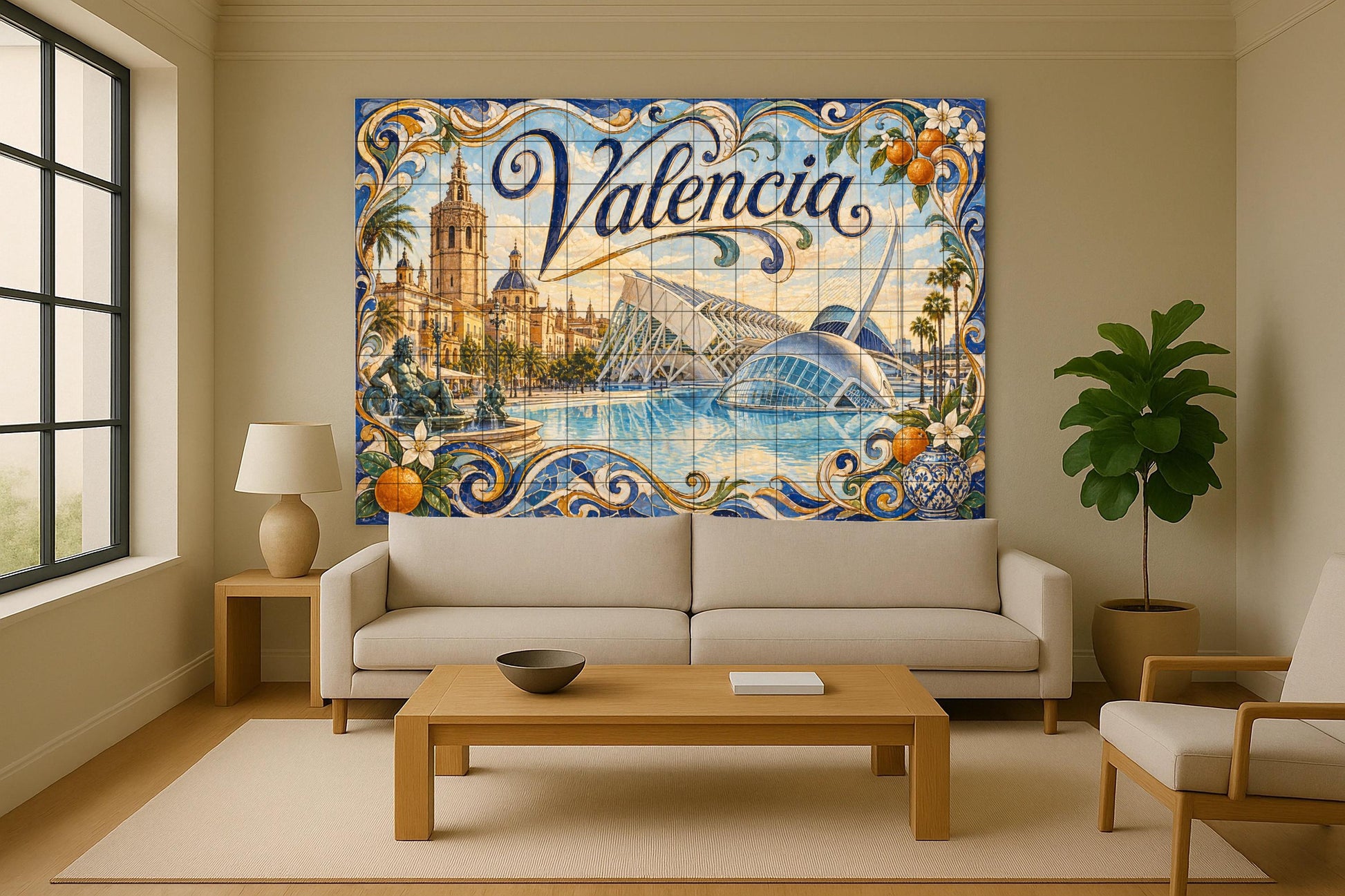 Mural de azulejos cerámicos de Valencia, Ciudad de las Artes y las…