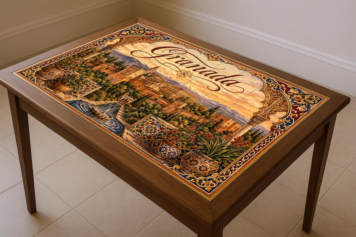 La Alhambra de Granada, decoración de pared — Murale in Piastrelle di Ceramica · Città e Monumenti