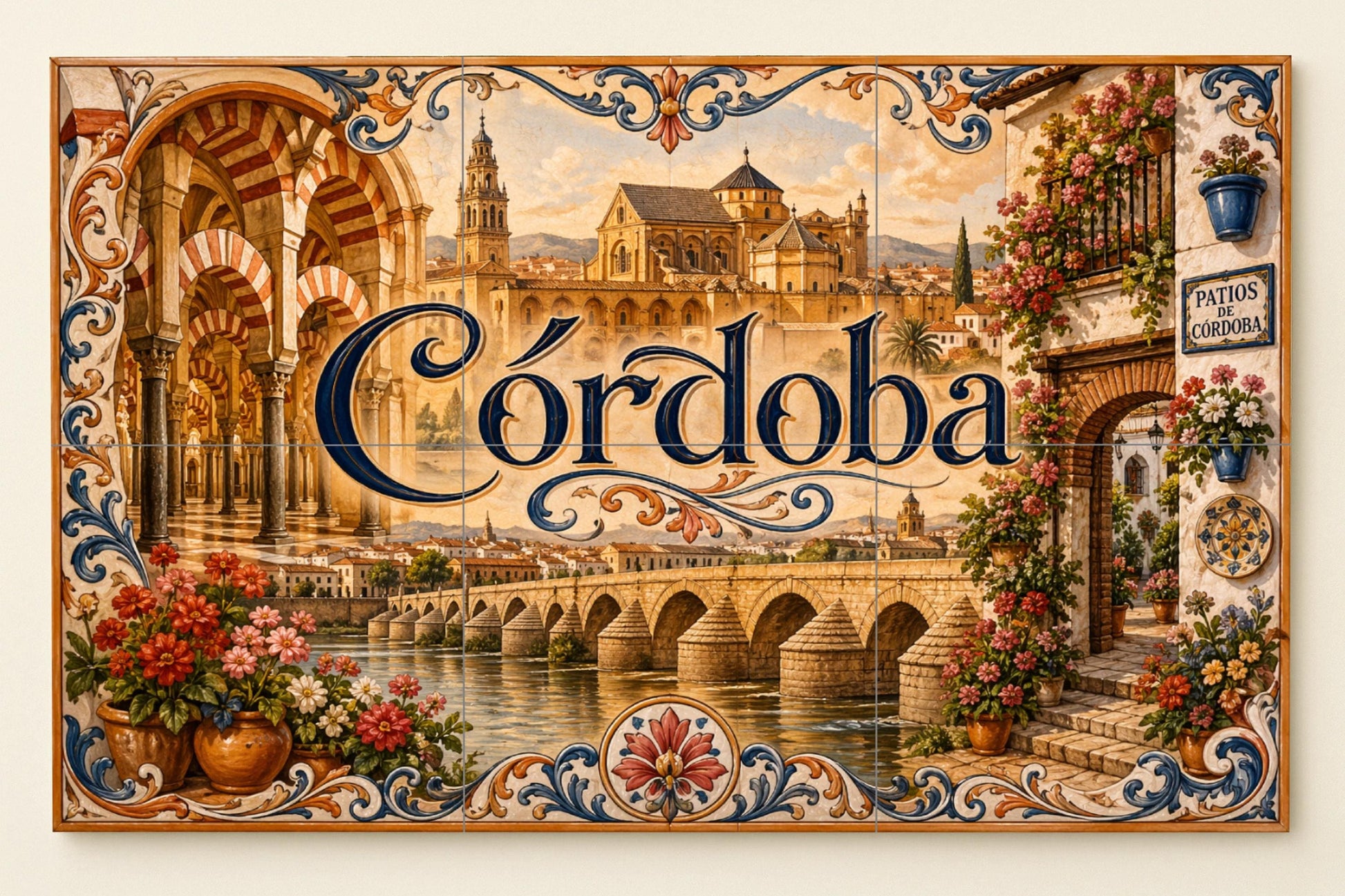 La Mezquita de Córdoba, decoración de pared — Villes et Monuments, Art Mural en Céramique