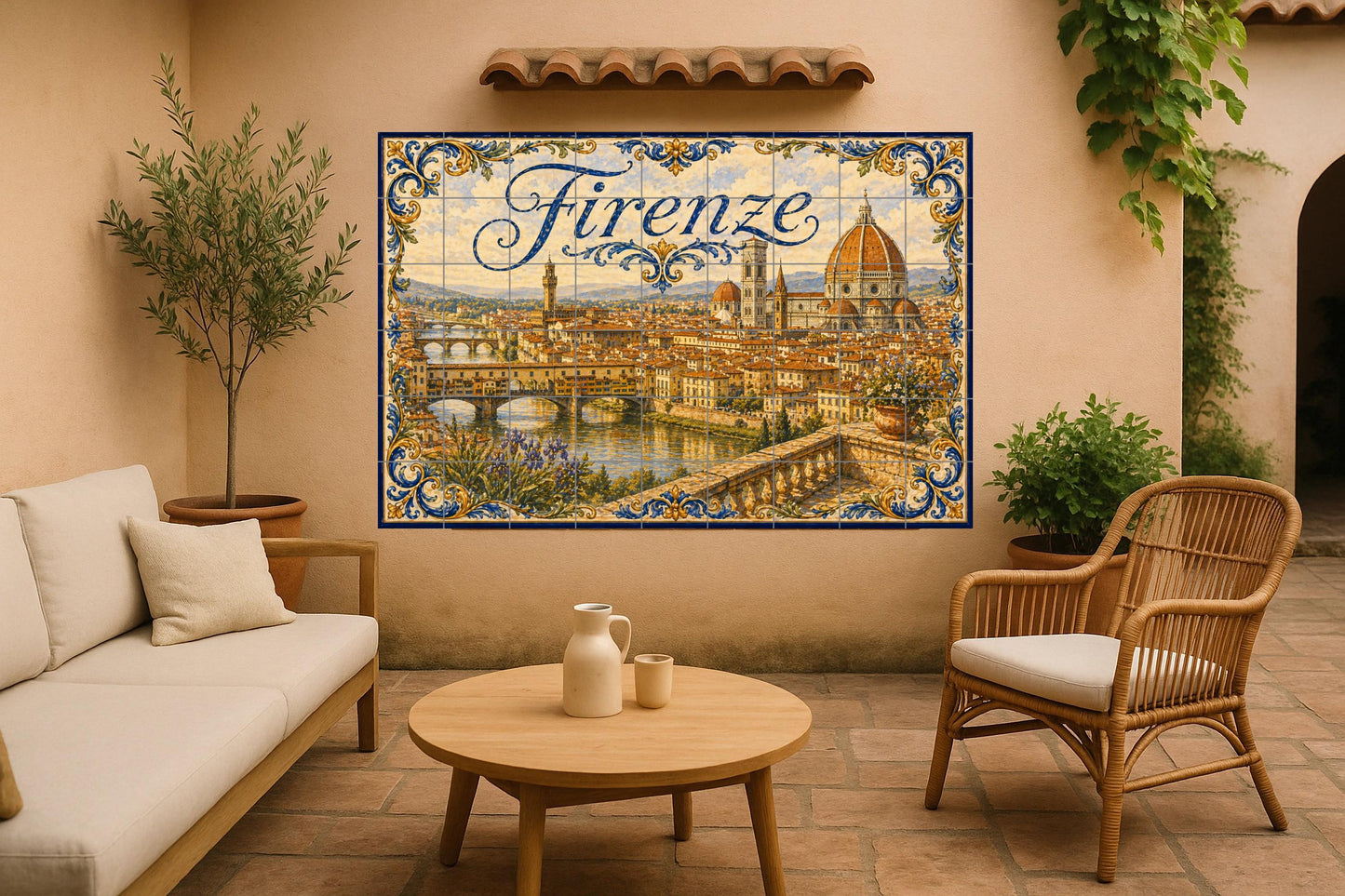 Fresque en Carrelage Del Duomo de Florencia, decoración de pared ren — Villes et Monuments