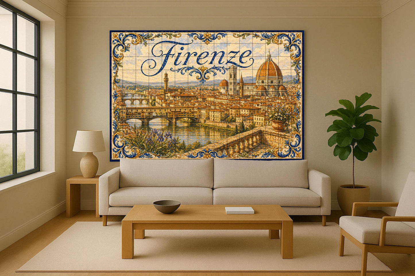 Fresque en Carrelage Del Duomo de Florencia, decoración de pared ren — Villes et Monuments