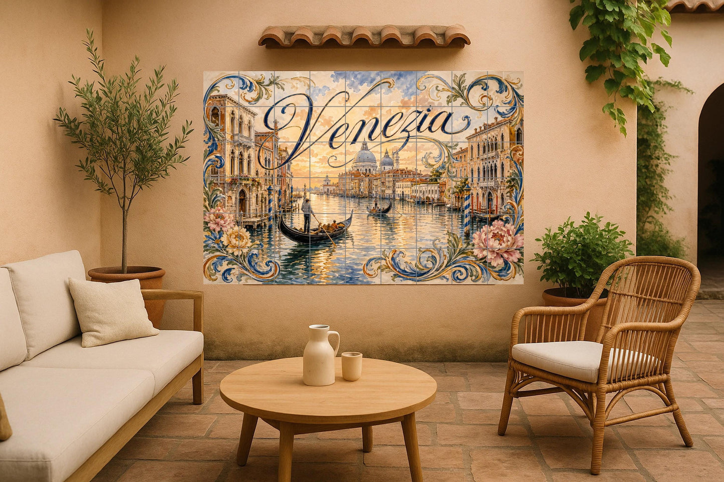 Du Gran Canal de Venise, decoración Romantique — Fresque Murale en Carreaux de Céramique · Paysage Urbain en Carreaux
