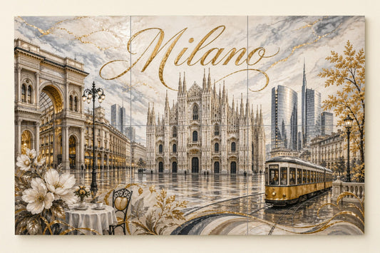 Del Duomo de Milán, elegante decoración de pare — Travel Wall Décor · Tile Wall Art