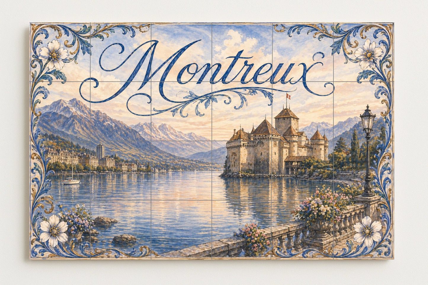 Montreux, Suisse — Décor Mural Voyage, Art Mural en Céramique