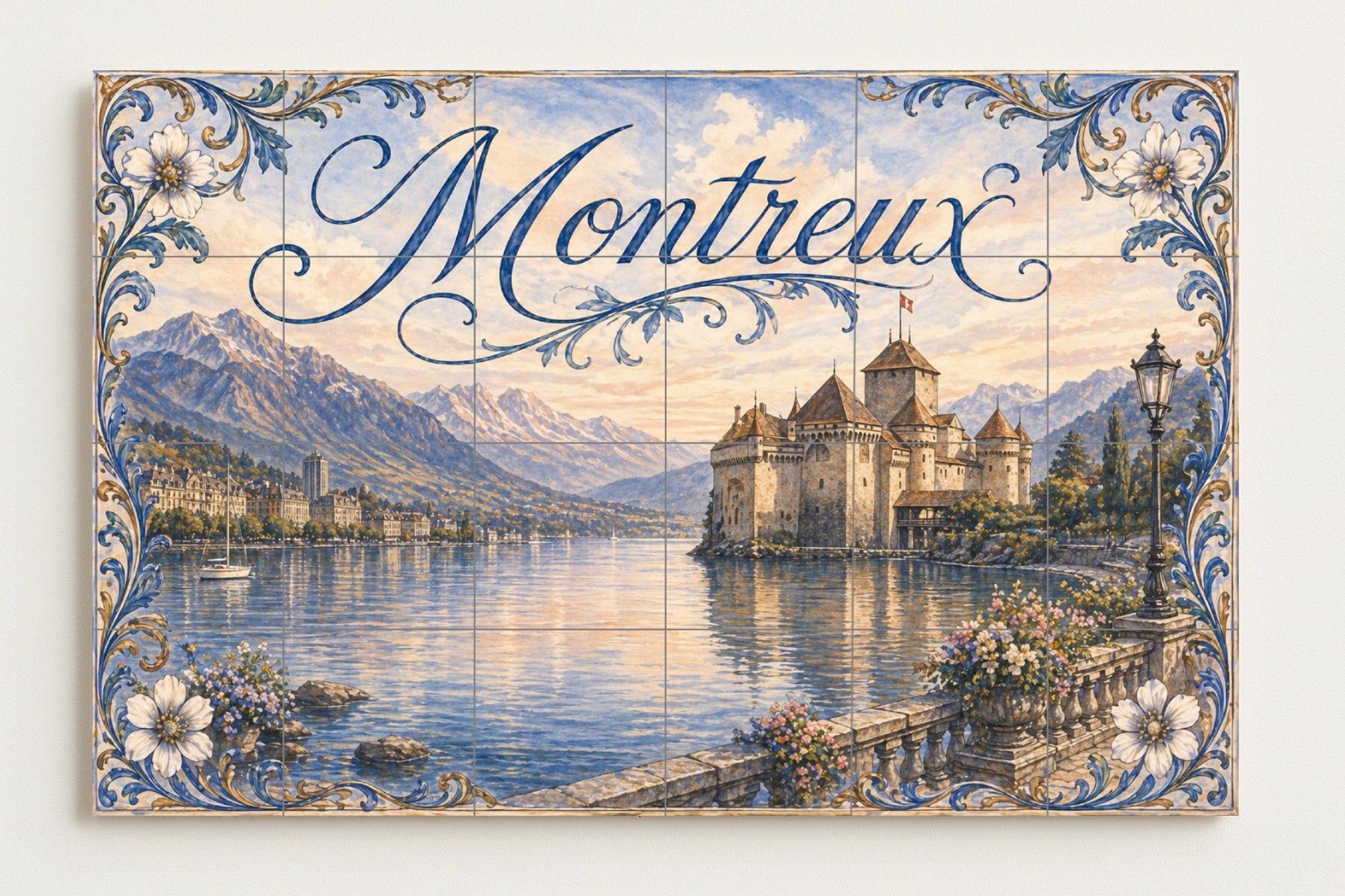 Montreux, Suisse — Décor Mural Voyage, Art Mural en Céramique