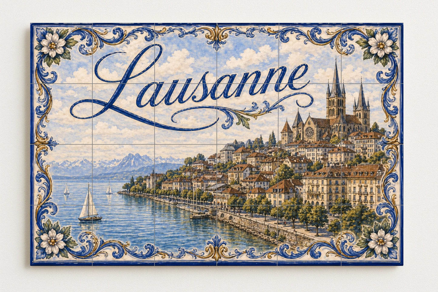 Ceramic Tile Mural: Lausana, Switzerland — Travel Wall Décor