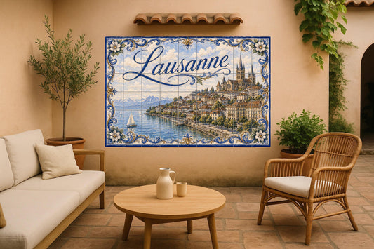 Ceramic Tile Mural: Lausana, Switzerland — Travel Wall Décor