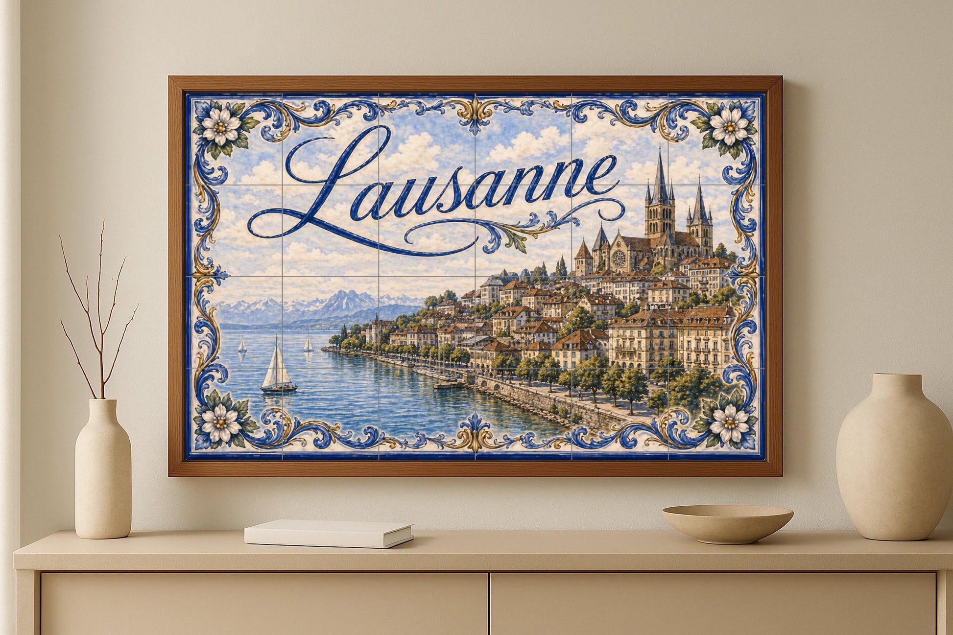 Ceramic Tile Mural: Lausana, Switzerland — Travel Wall Décor