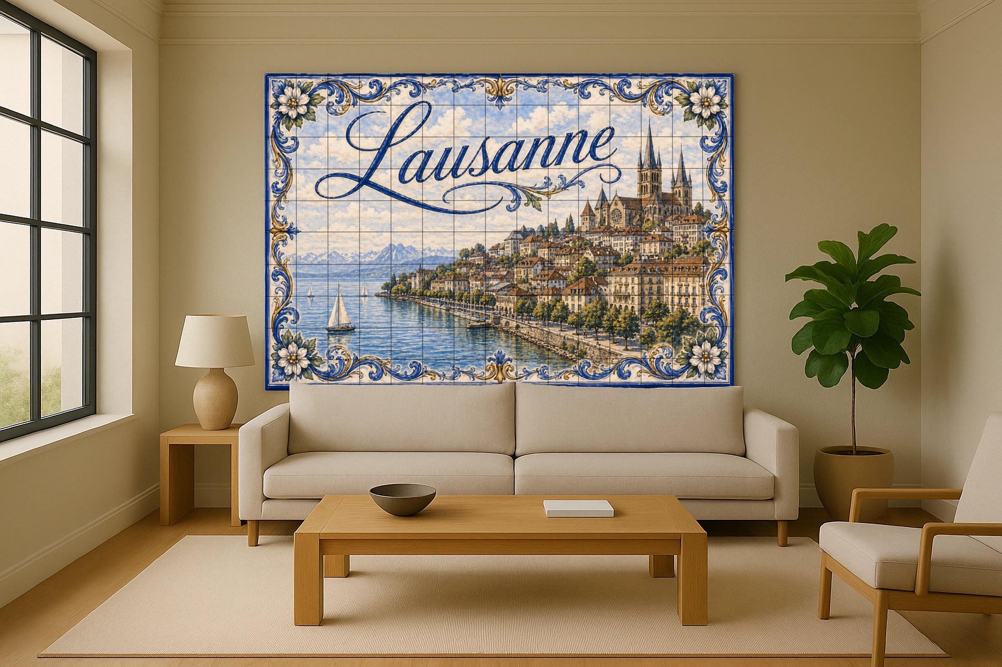Ceramic Tile Mural: Lausana, Switzerland — Travel Wall Décor