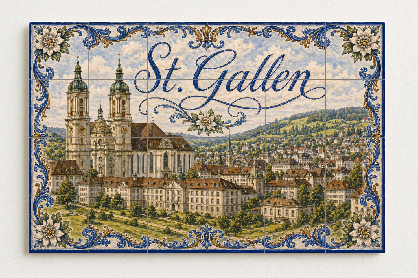 San Galo, Suisse, Art Mural de la histórica · Fresque Céramique — Décor Mural Voyage