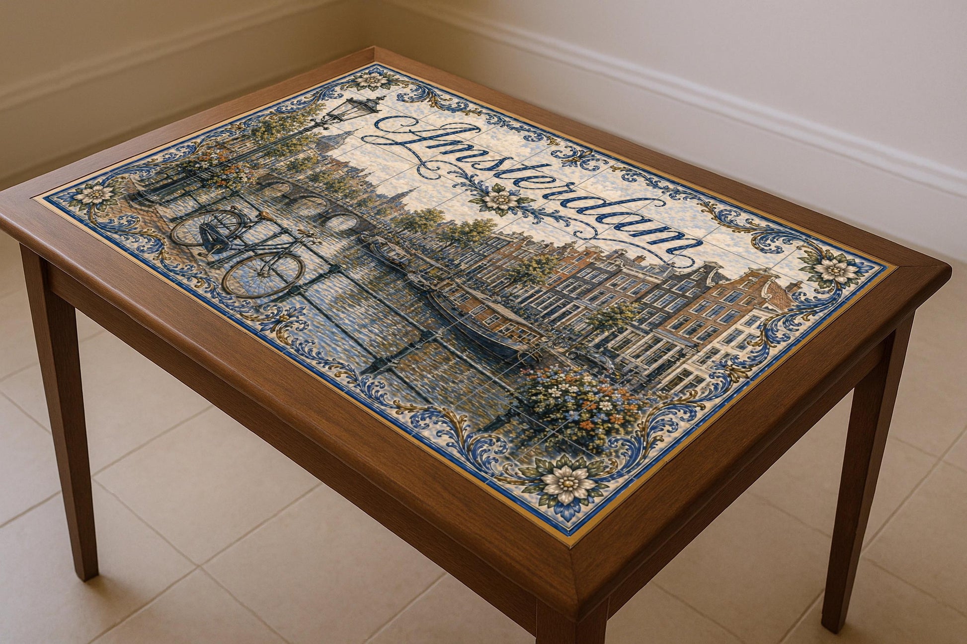 Ceramic Tile Mural: Ámsterdam, Países Bajos, decoración de pared — Landmark Mural