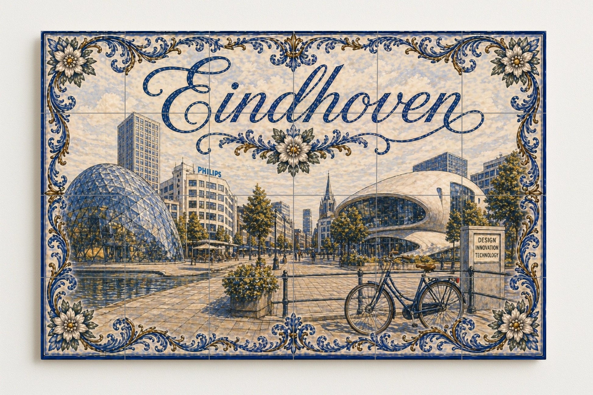 Eindhoven, Niederlande , Kunst Wandbild Modern — Fliesen-Wandbild aus Keramik · Reise-Wanddekor