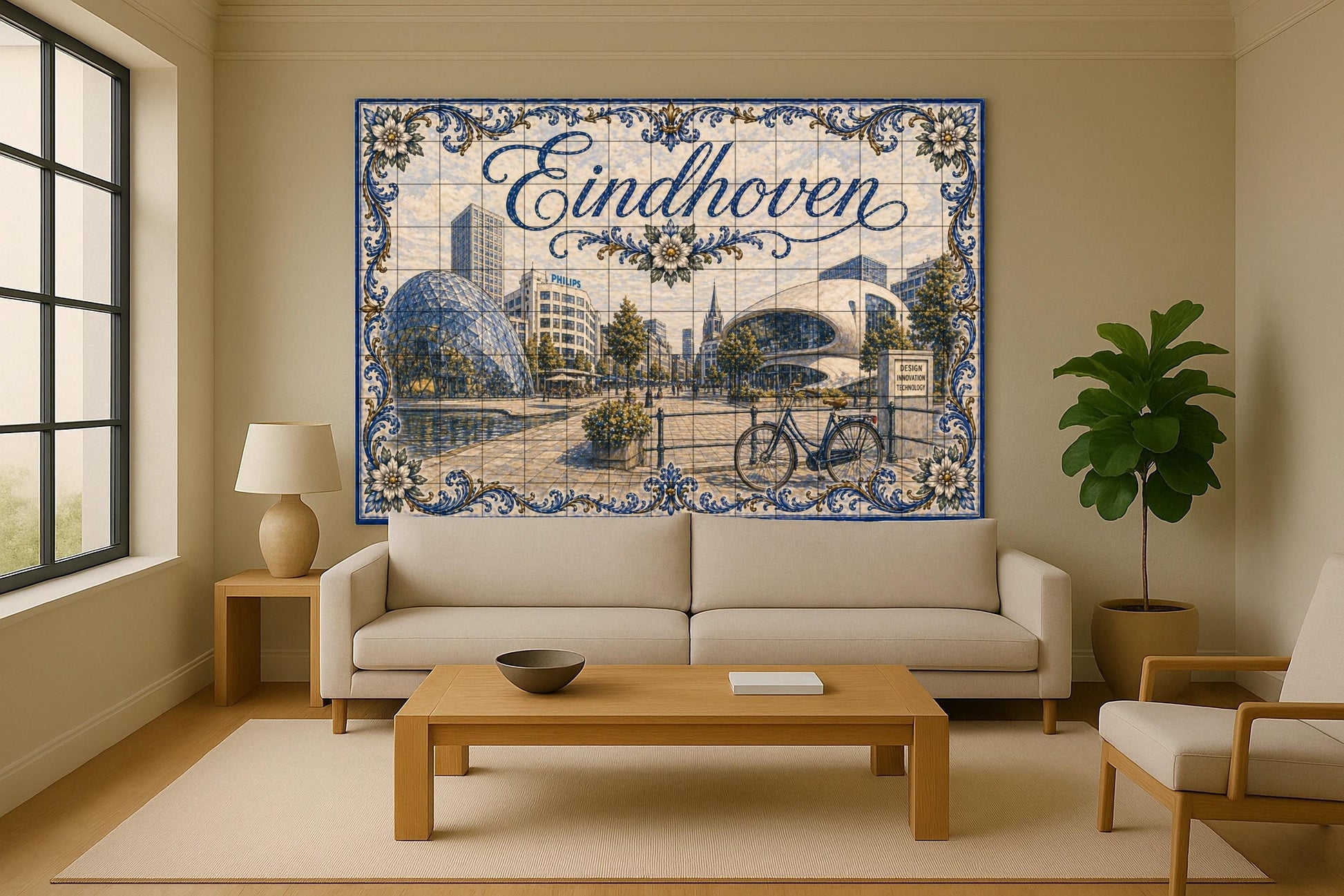 Eindhoven, Niederlande , Kunst Wandbild Modern — Fliesen-Wandbild aus Keramik · Reise-Wanddekor