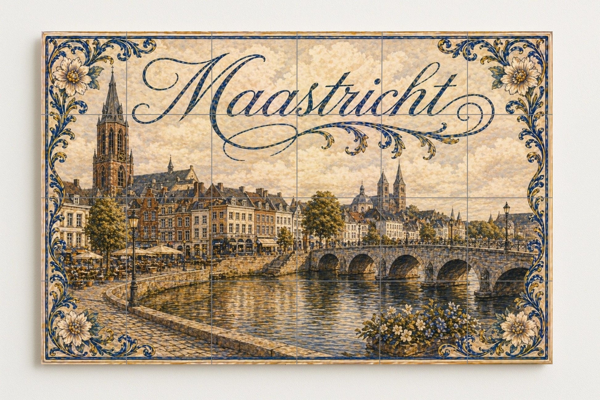 Maastricht, Pays-Bas , Art Mural de la h — Fresque Murale en Carreaux de Céramique · Fresque de Monument