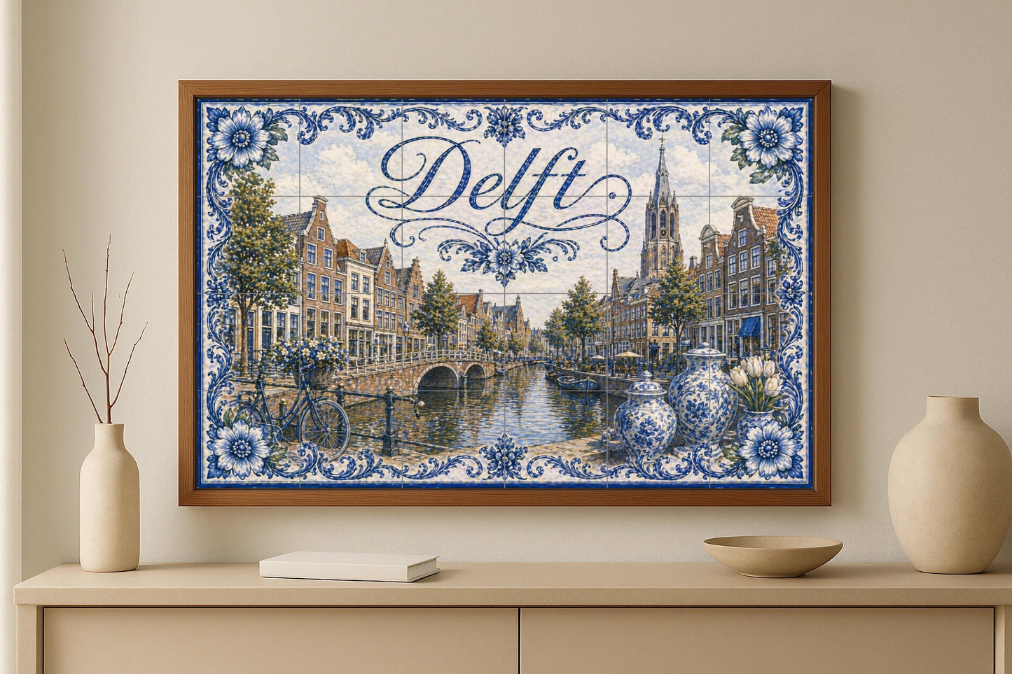 Delft, Países Bajos, decoración de pared — Travel Wall Décor · Tile Wall Art
