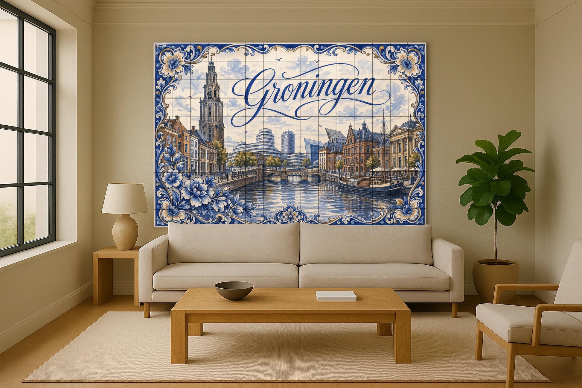 Ceramic Tile Mural: Groningen, Netherlands , Art Mural — Folk-Art Décor