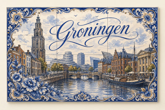 Ceramic Tile Mural: Groningen, Netherlands , Art Mural — Folk-Art Décor