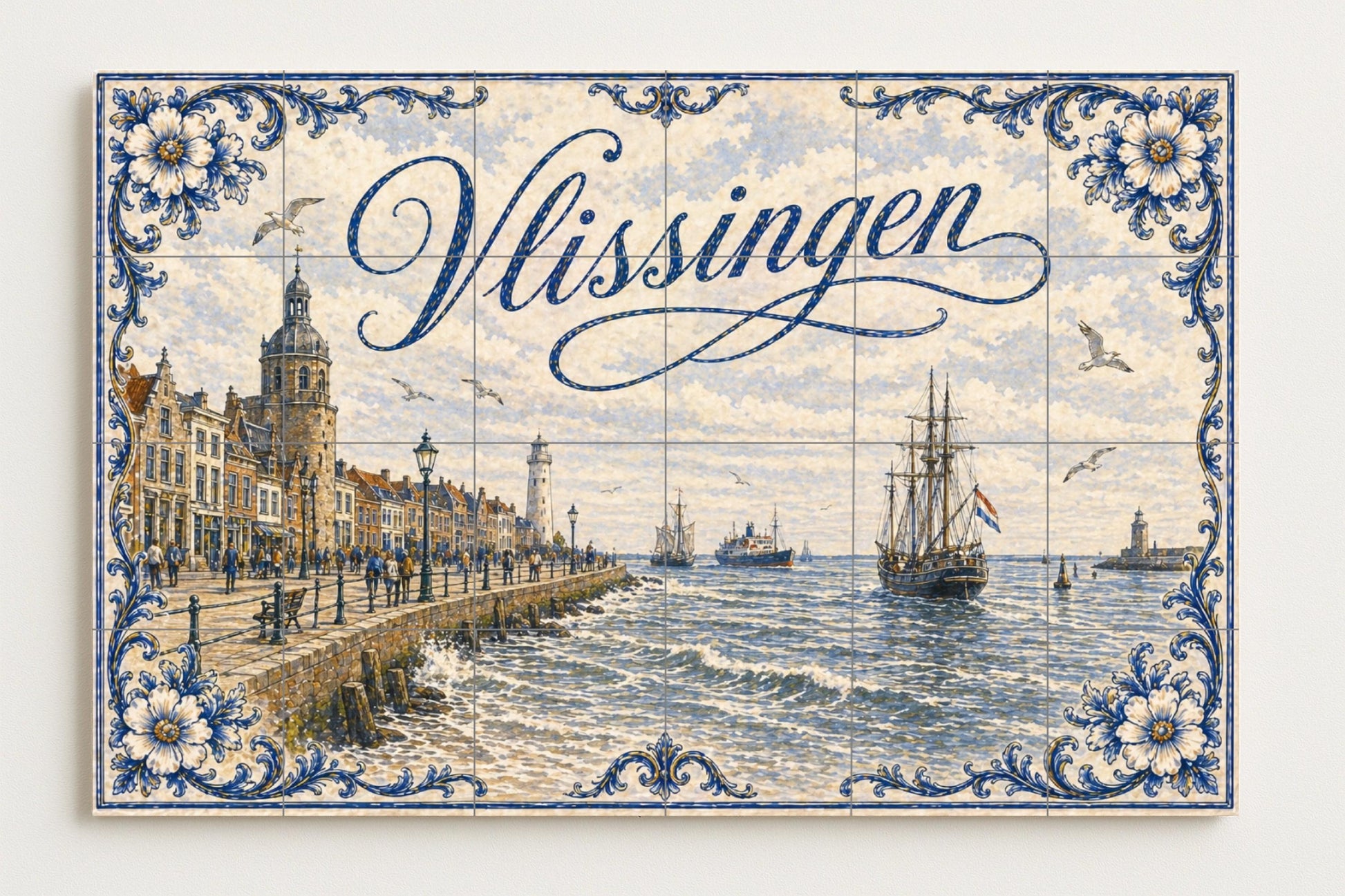 Vlissingen, Art Mural Inspiré en les barc · Fresque Céramique — Décor Mural Nautique