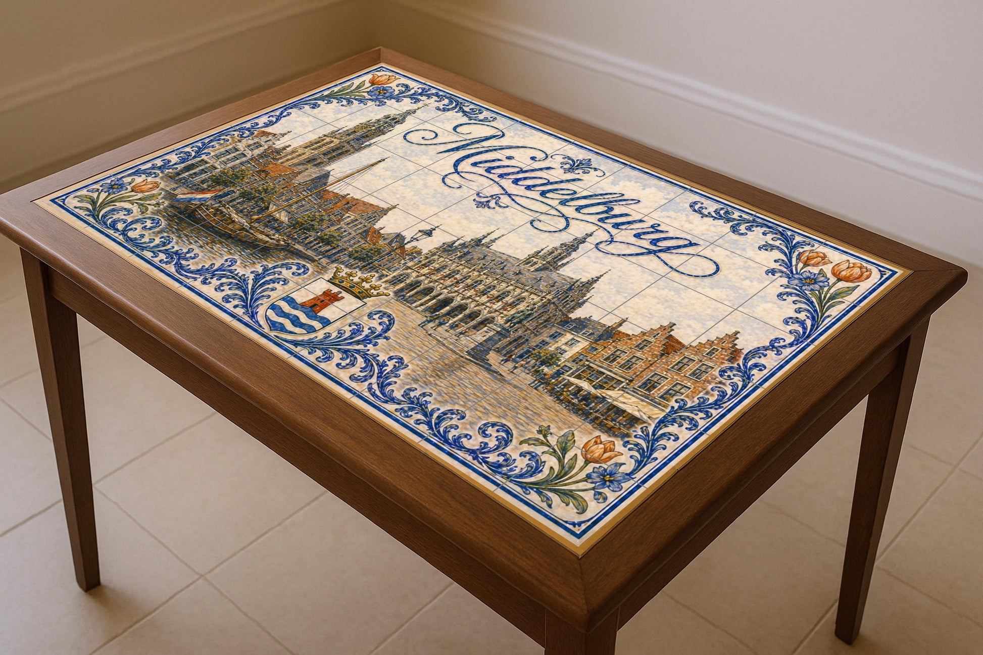 Platz des Markt Historisch von Breda, Gro — Fliesen-Wandbild aus Keramik · Rustikale Bauernhaus-Kunst