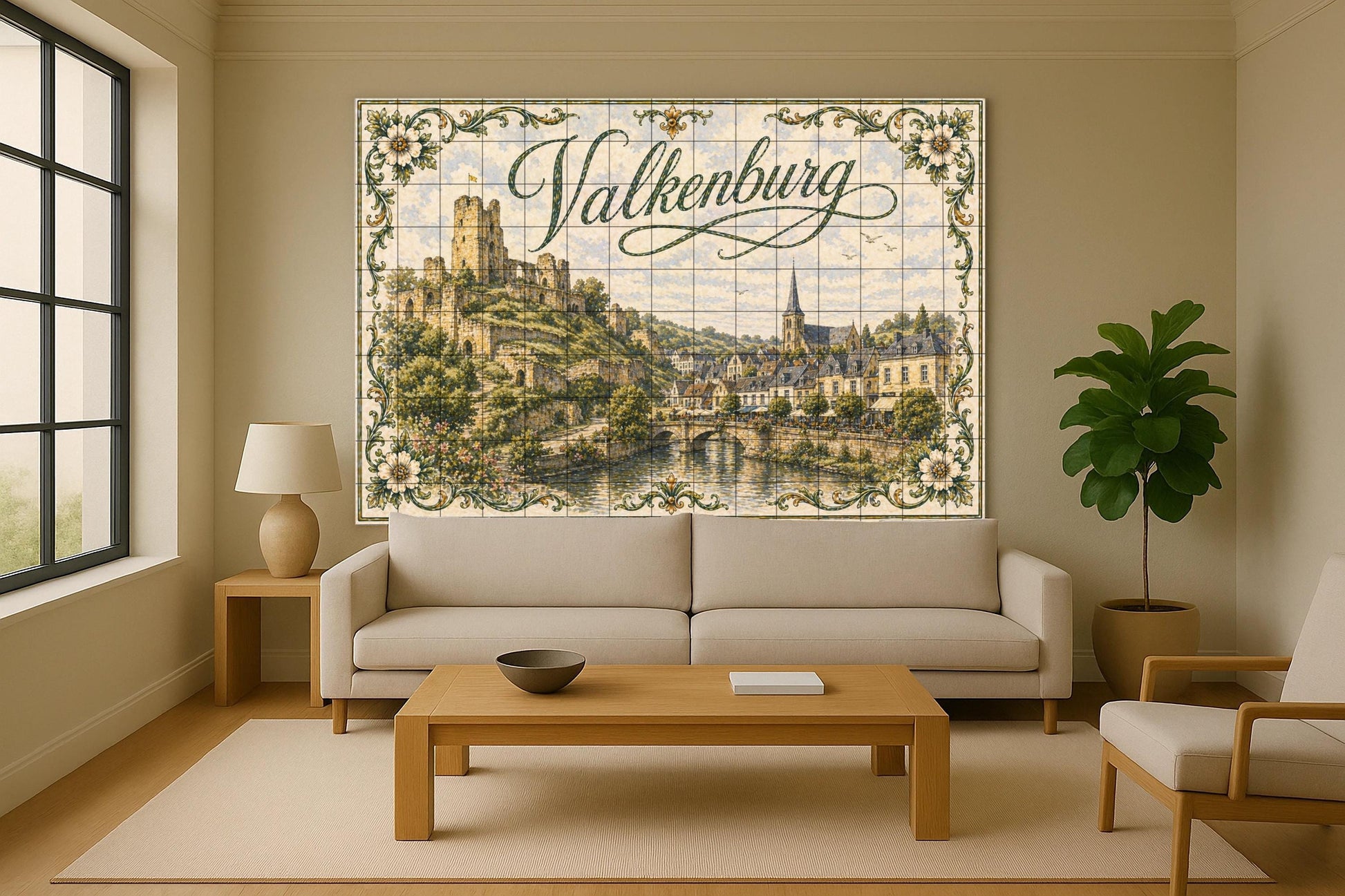 Murale in Piastrelle Ruinas del Castello di Valkenburg, Arte — Decoro d'Arte Popolare