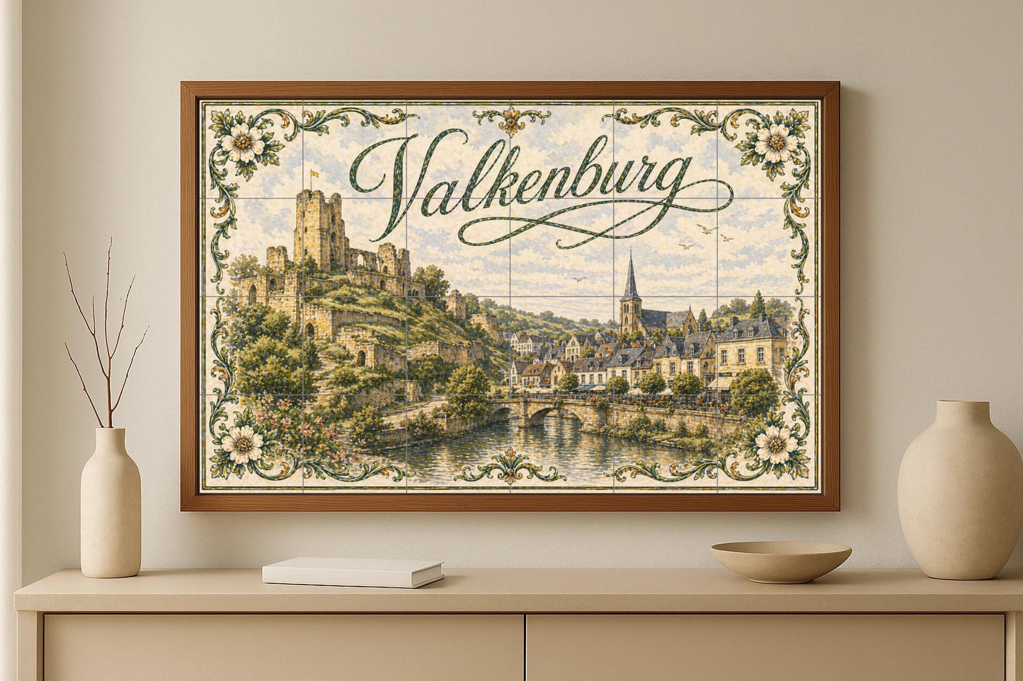 Murale in Piastrelle Ruinas del Castello di Valkenburg, Arte — Decoro d'Arte Popolare