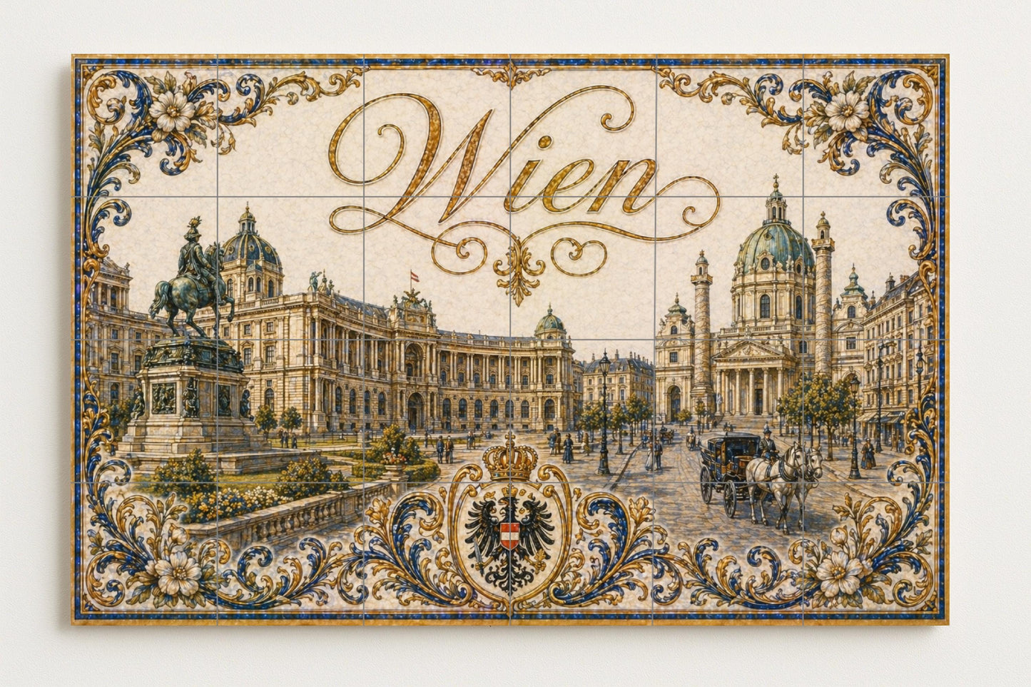 Murale in Piastrelle Del Palazzo di Hofburg di Vienna, Austria, Karls — Decoro di Viaggio