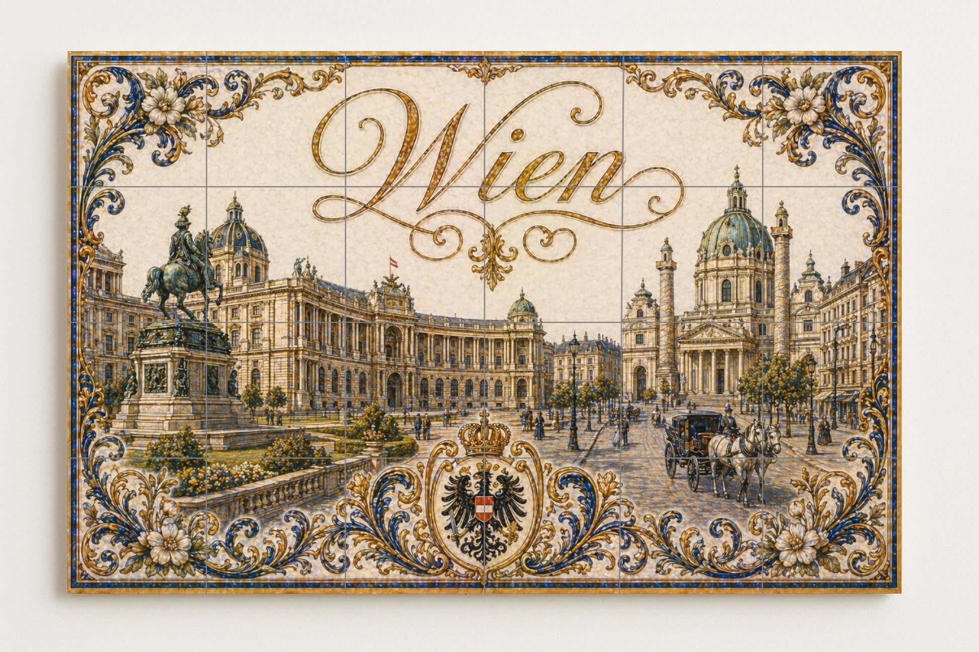 Murale in Piastrelle Del Palazzo di Hofburg di Vienna, Austria, Karls — Decoro di Viaggio