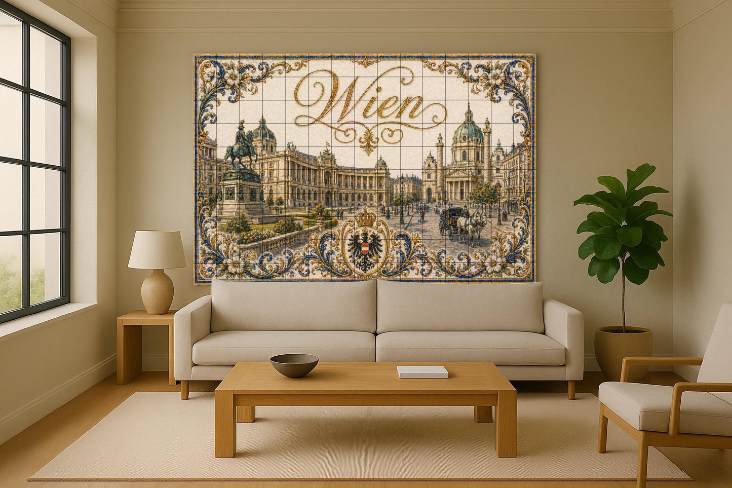 Murale in Piastrelle Del Palazzo di Hofburg di Vienna, Austria, Karls — Decoro di Viaggio