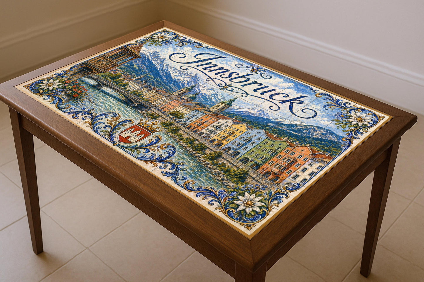 Fresque en Carrelage En los Alpes de Innsbruck, Austria, coloridas c — Paysage Urbain en Carreaux