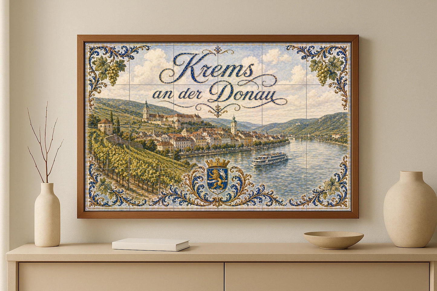Mural de azulejos de cerámica de Krems an der Donau, arte mural de…