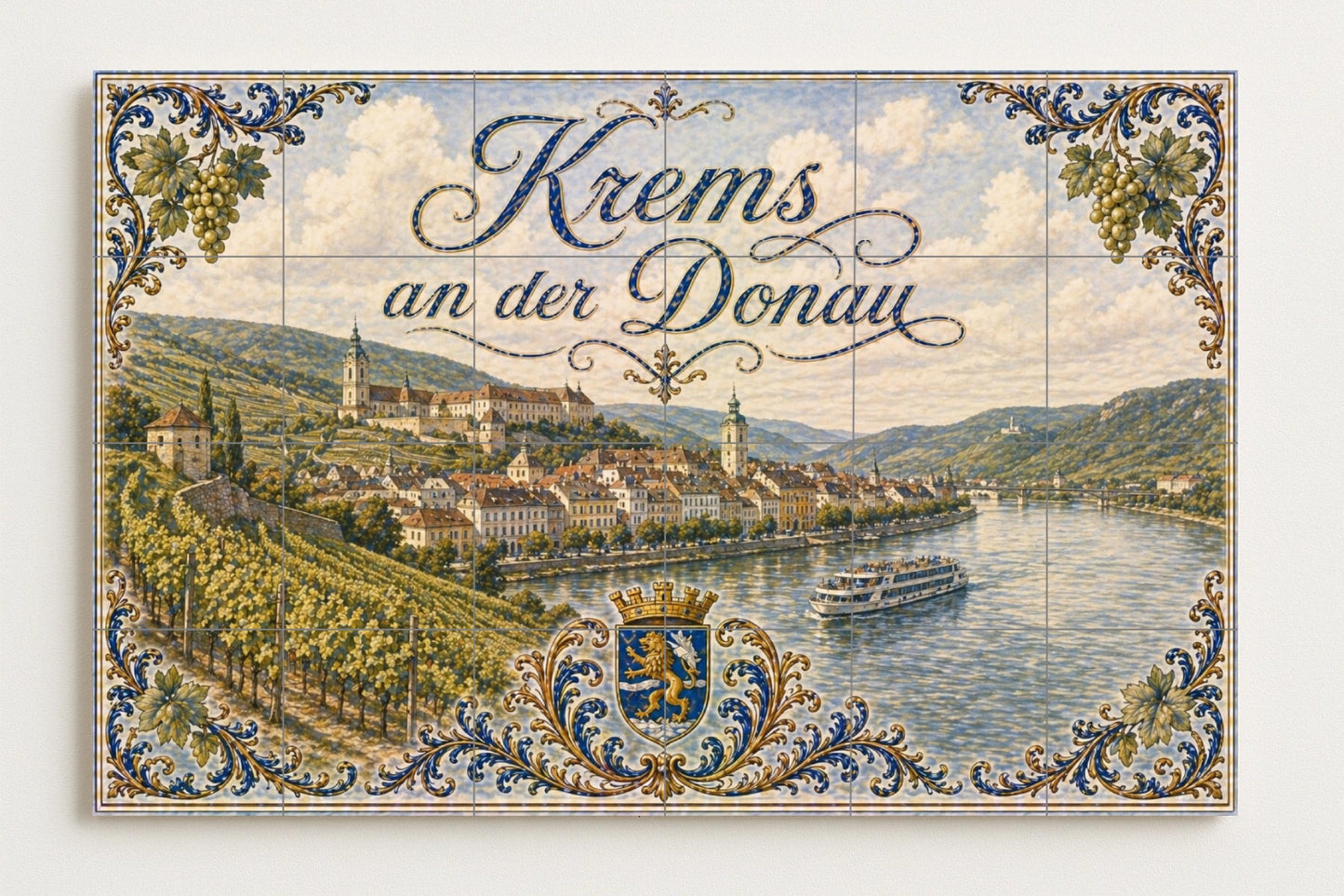 Mural de azulejos de cerámica de Krems an der Donau, arte mural de…