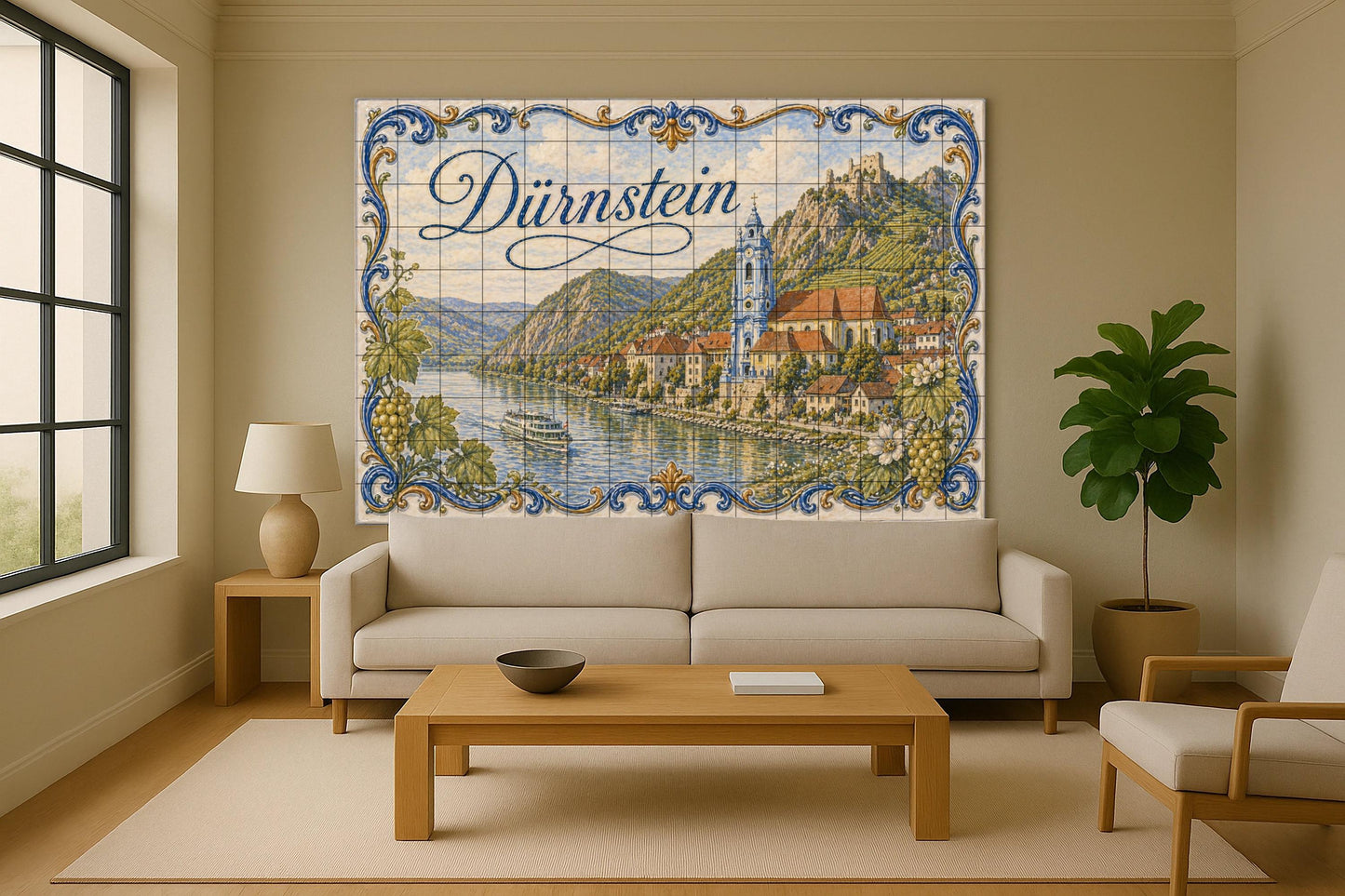 Fresque en Carrelage Dürnstein, Autriche — Paysage Urbain en Carreaux