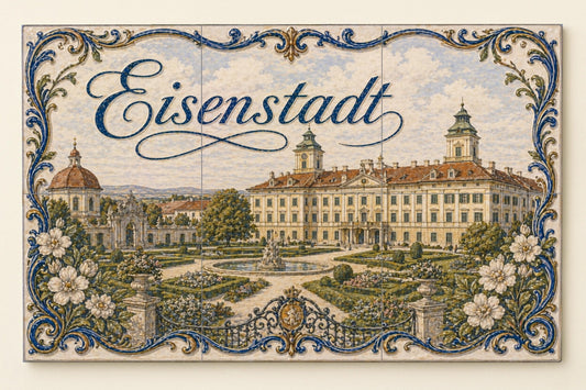 Eisenstadt, Austria, Arte Murale Barocco — Murale in Piastrelle di Ceramica · Città e Monumenti