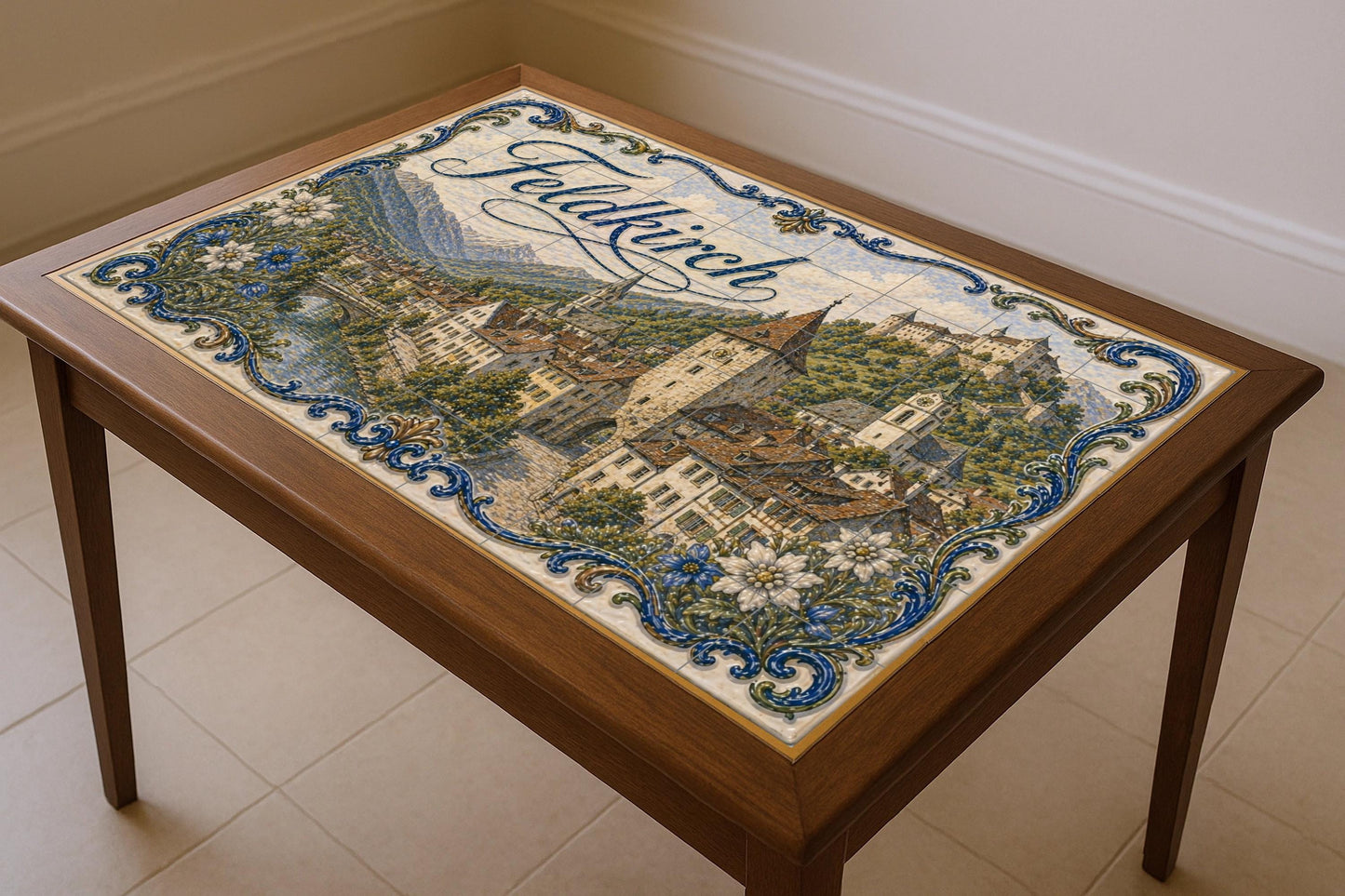 Mural de azulejos de cerámica de Feldkirch, Austria