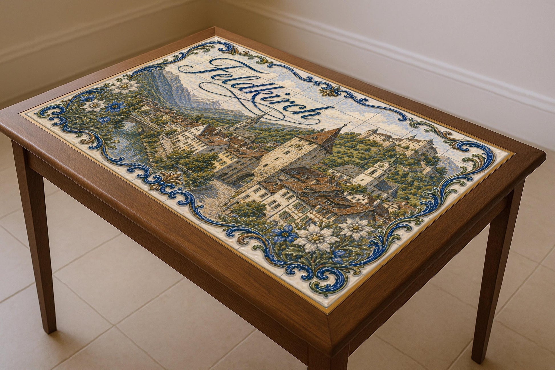Mural de azulejos de cerámica de Feldkirch, Austria
