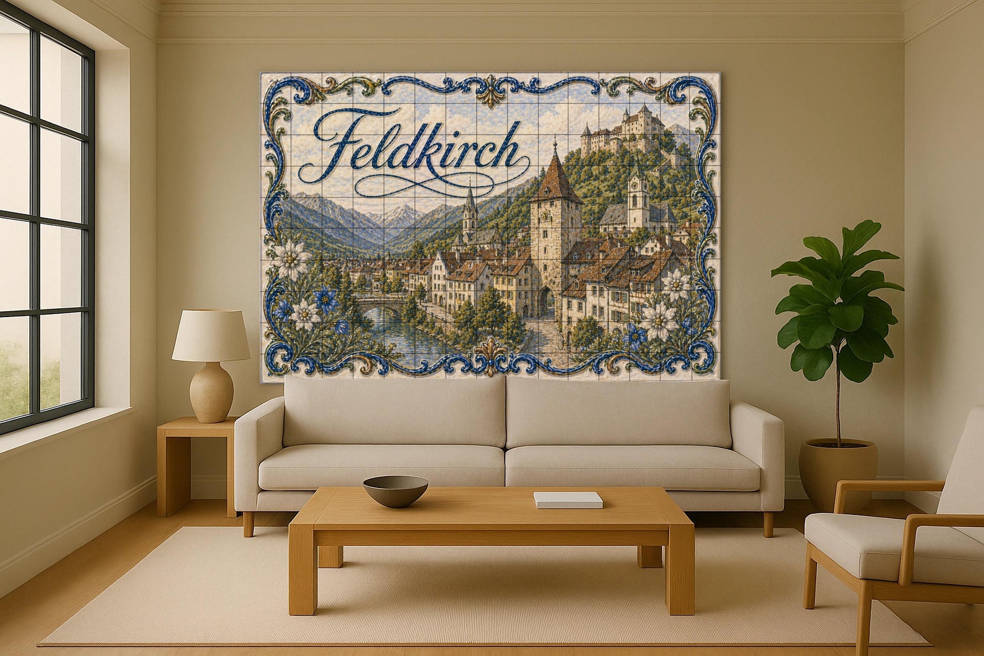 Mural de azulejos de cerámica de Feldkirch, Austria