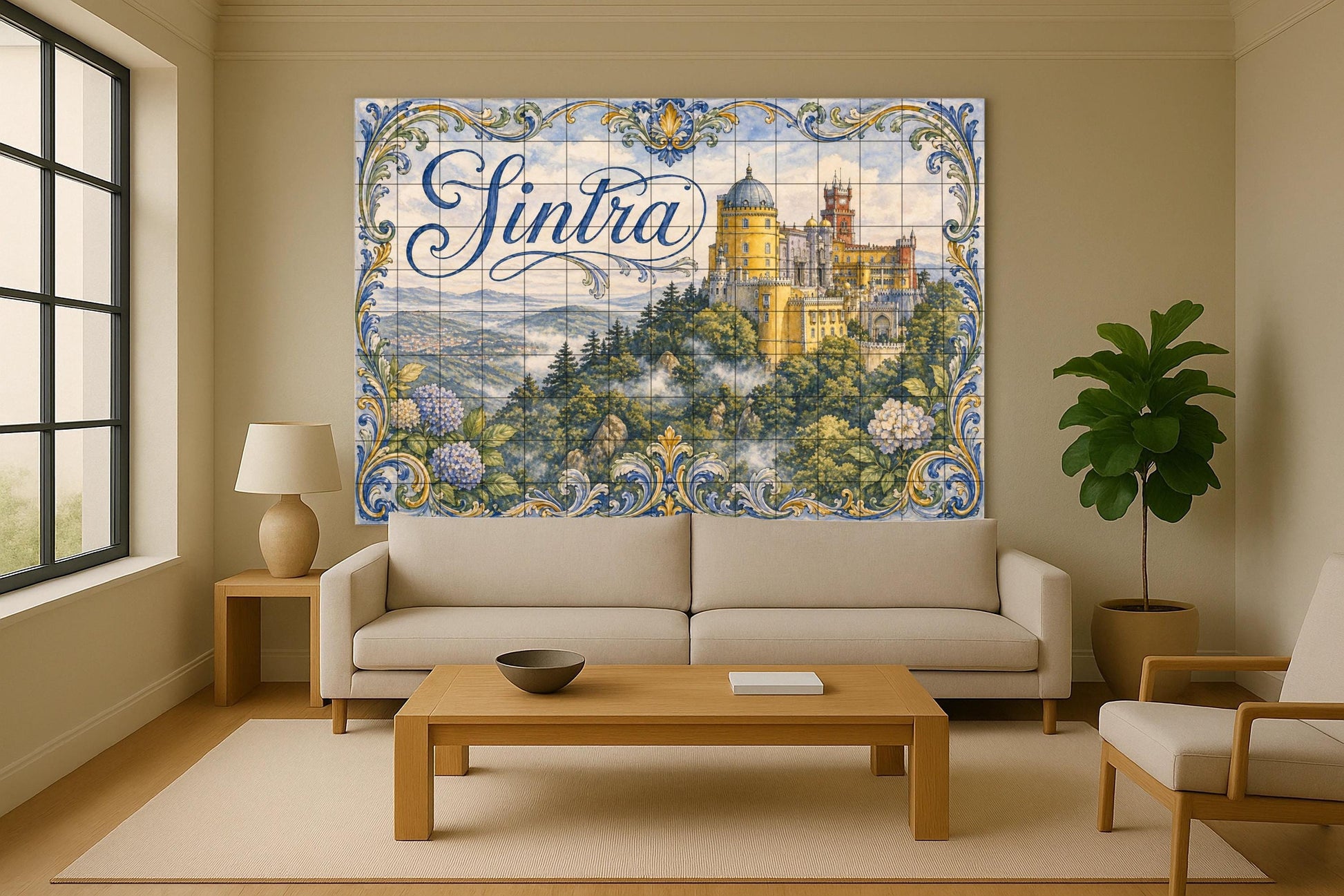 Sintra, Portugal, Palacio da Pena y decoraci · Keramik-Wandbild — Reise-Wanddekor